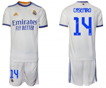 Men 2021-2022 Club Real Madrid home white 14 Soccer Jerseys