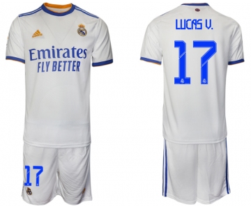 Men 2021-2022 Club Real Madrid home white 17 Soccer Jerseys