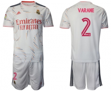 Men 2021-2022 Club Real Madrid home white 2 Adidas Soccer Jersey