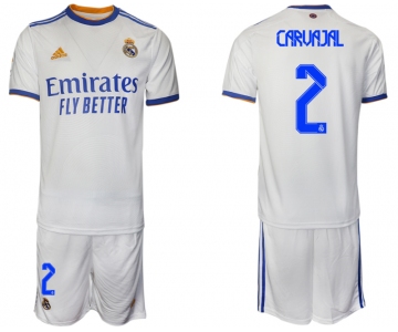 Men 2021-2022 Club Real Madrid home white 2 Soccer Jerseys