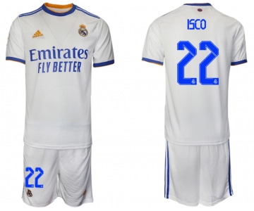 Men 2021-2022 Club Real Madrid home white 22 Soccer Jerseys
