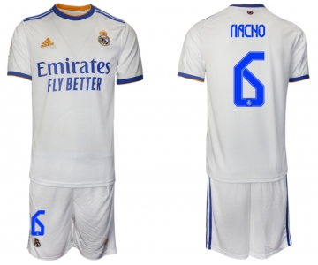 Men 2021-2022 Club Real Madrid home white 6 Soccer Jerseys