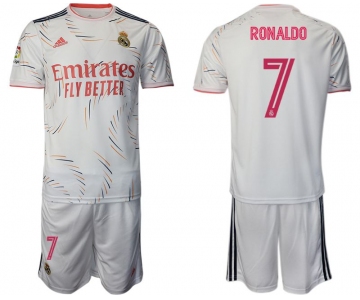 Men 2021-2022 Club Real Madrid home white 7 Adidas Soccer Jersey