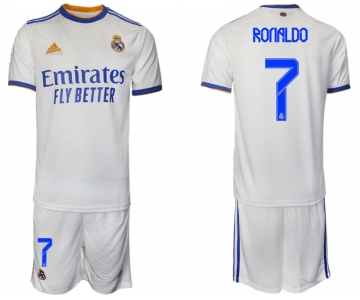 Men 2021-2022 Club Real Madrid home white 7 Soccer Jerseys1
