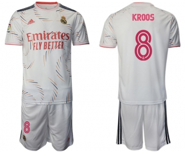 Men 2021-2022 Club Real Madrid home white 8 Adidas Soccer Jersey