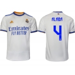Men's Real Madrid #4 David Alaba 2021-22 White Home Soccer Jersey