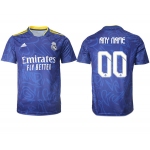 Men's Real Madrid Custom 2021-22 Blue Away Soccer Jersey