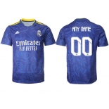 Men's Real Madrid Custom 2021-22 Blue Away Soccer Jersey