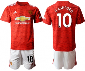 Men 2020-2021 club Manchester United home 10 red Soccer Jerseys