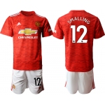Men 2020-2021 club Manchester United home 12 red Soccer Jerseys