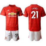 Men 2020-2021 club Manchester United home 21 red Soccer Jerseys