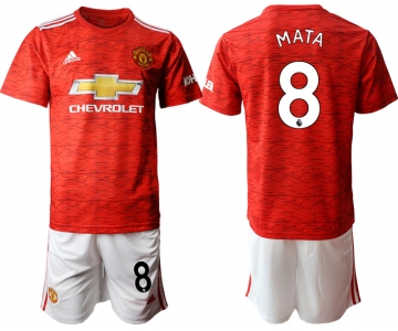 Men 2020-2021 club Manchester United home 8 red Soccer Jerseys