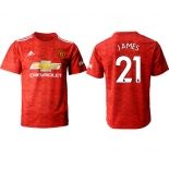 Men 2020-2021 club Manchester United home aaa version 21 red Soccer Jerseys