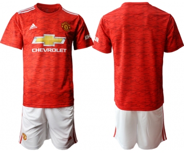 Men 2020-2021 club Manchester United home blank red Soccer Jerseys1