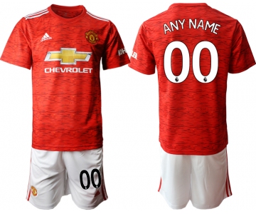 Men 2020-2021 club Manchester United home customized red Soccer Jerseys