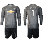 Men 2020-2021 club Manchester united away long sleeve 1 black Soccer Jerseys