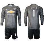 Men 2020-2021 club Manchester united away long sleeve 1 black Soccer Jerseys