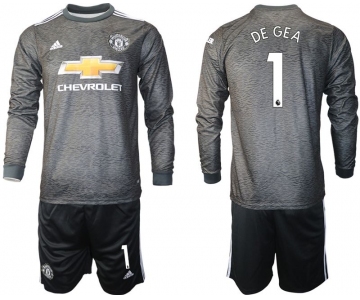 Men 2020-2021 club Manchester united away long sleeve 1 black Soccer Jerseys