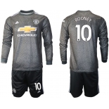 Men 2020-2021 club Manchester united away long sleeve 10 black Soccer Jerseys1