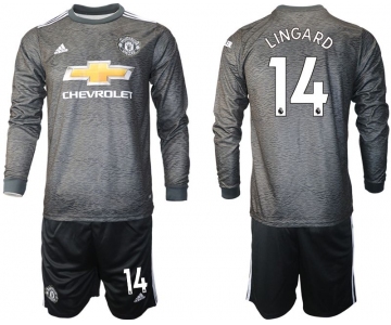 Men 2020-2021 club Manchester united away long sleeve 14 black Soccer Jerseys