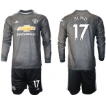 Men 2020-2021 club Manchester united away long sleeve 17 black Soccer Jerseys