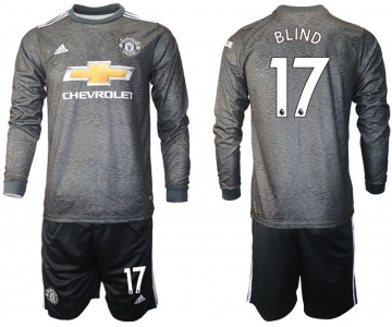 Men 2020-2021 club Manchester united away long sleeve 17 black Soccer Jerseys
