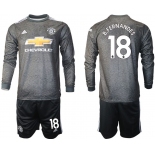 Men 2020-2021 club Manchester united away long sleeve 18 black Soccer Jerseys