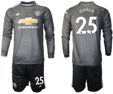 Men 2020-2021 club Manchester united away long sleeve 25 black Soccer Jerseys