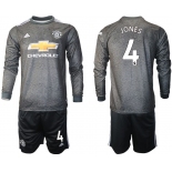 Men 2020-2021 club Manchester united away long sleeve 4 black Soccer Jerseys
