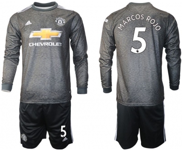 Men 2020-2021 club Manchester united away long sleeve 5 black Soccer Jerseys