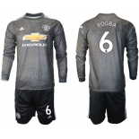 Men 2020-2021 club Manchester united away long sleeve 6 black Soccer Jerseys