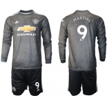 Men 2020-2021 club Manchester united away long sleeve 9 black Soccer Jerseys