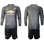 Men 2020-2021 club Manchester united away long sleeve black Soccer Jerseys