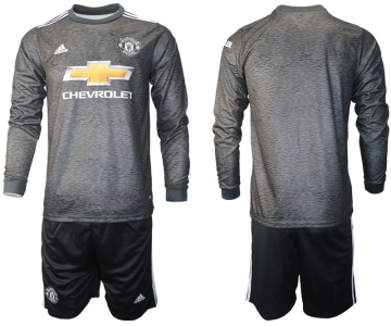 Men 2020-2021 club Manchester united away long sleeve black Soccer Jerseys