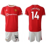Men 2021-2022 Club Manchester United home red 14 Adidas Soccer Jersey