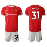 Men 2021-2022 Club Manchester United home red 31 Adidas Soccer Jersey