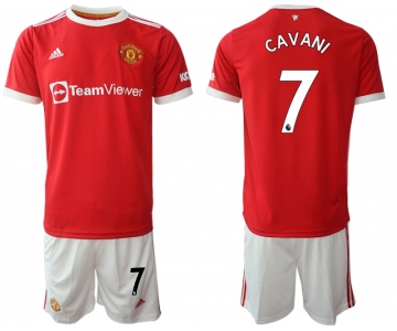 Men 2021-2022 Club Manchester United home red 7 Adidas Soccer Jersey