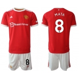 Men 2021-2022 Club Manchester United home red 8 Adidas Soccer Jersey