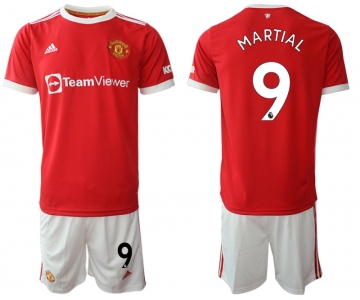 Men 2021-2022 Club Manchester United home red 9 Adidas Soccer Jersey