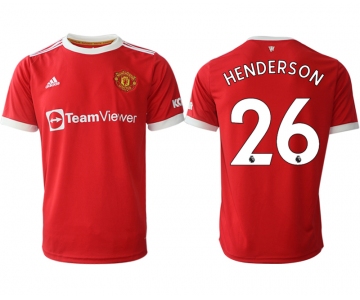 Men 2021-2022 Club Manchester United home red aaa version 26 Adidas Soccer Jersey