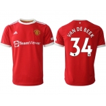 Men 2021-2022 Club Manchester United home red aaa version 34 Adidas Soccer Jersey