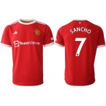Men 2021-2022 Club Manchester United home red aaa version 7 Adidas Soccer Jersey1