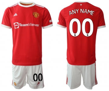 Men 2021-2022 Club Manchester United home red customized Adidas Soccer Jersey