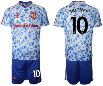 Men 2021 Manchester united adidas Human Race 10 blue soccer jerseys