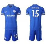 Men 2020-2021 club Leicester City home 15 blue Soccer Jerseys