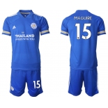 Men 2020-2021 club Leicester City home 15 blue Soccer Jerseys