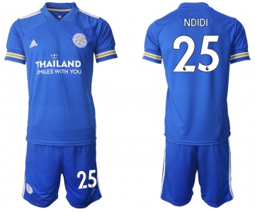 Men 2020-2021 club Leicester City home 25 blue Soccer Jerseys