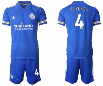 Men 2020-2021 club Leicester City home 4 blue Soccer Jerseys