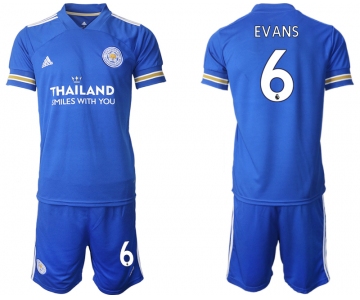 Men 2020-2021 club Leicester City home 6 blue Soccer Jerseys