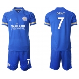 Men 2020-2021 club Leicester City home 7 blue Soccer Jerseys